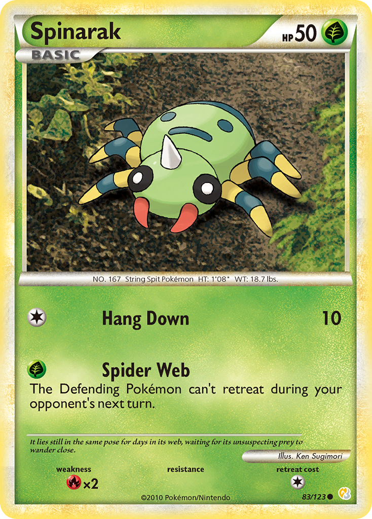 Spinarak (83/123) [HeartGold & SoulSilver: Base Set] | Jomio and Rueliete's Cards and Comics
