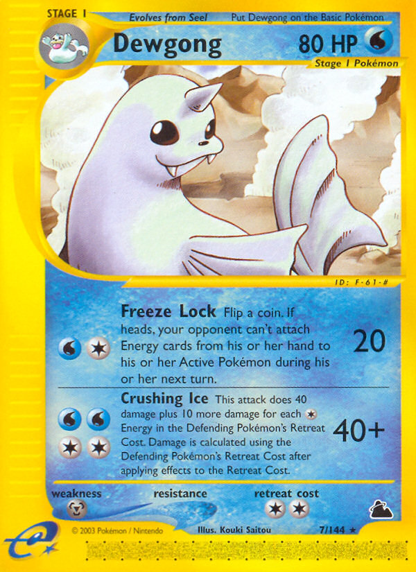 Dewgong (7/144) [Skyridge] | Jomio and Rueliete's Cards and Comics