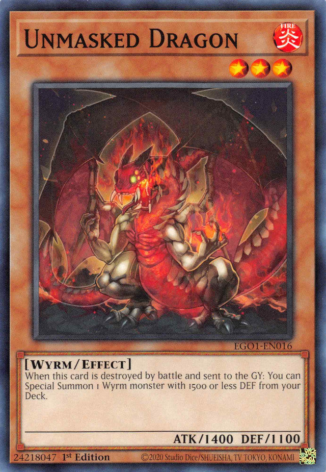 Unmasked Dragon [EGO1-EN016] Common | Jomio and Rueliete's Cards and Comics