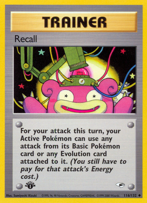 Recall (116/132) [Gym Heroes 1st Edition] | Jomio and Rueliete's Cards and Comics