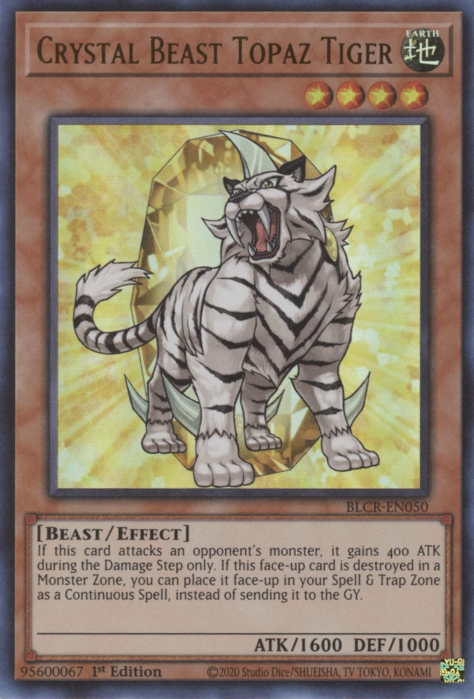Crystal Beast Topaz Tiger [BLCR-EN050] Ultra Rare | Jomio and Rueliete's Cards and Comics