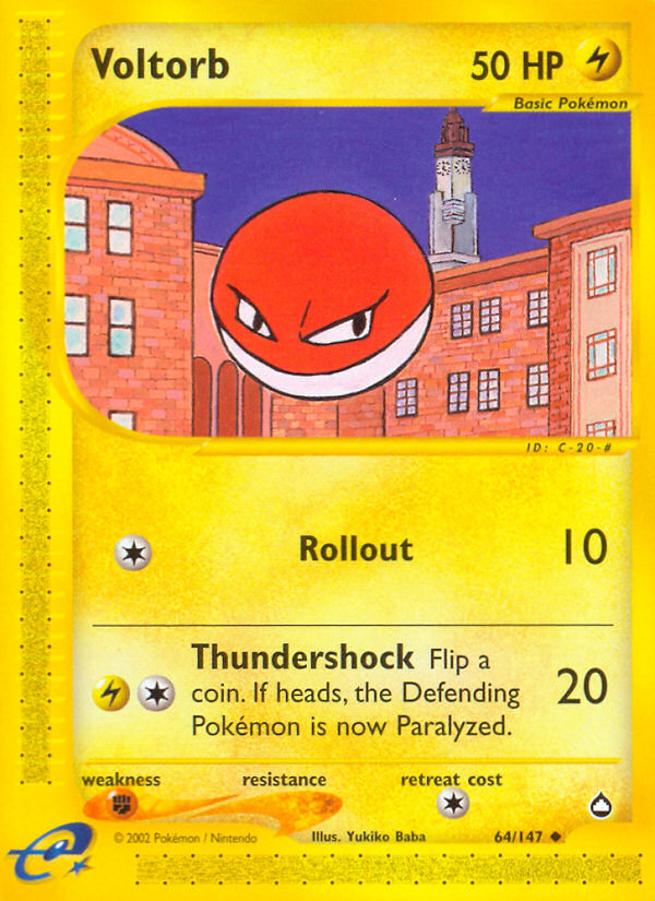 Voltorb (64/147) [Aquapolis] | Jomio and Rueliete's Cards and Comics