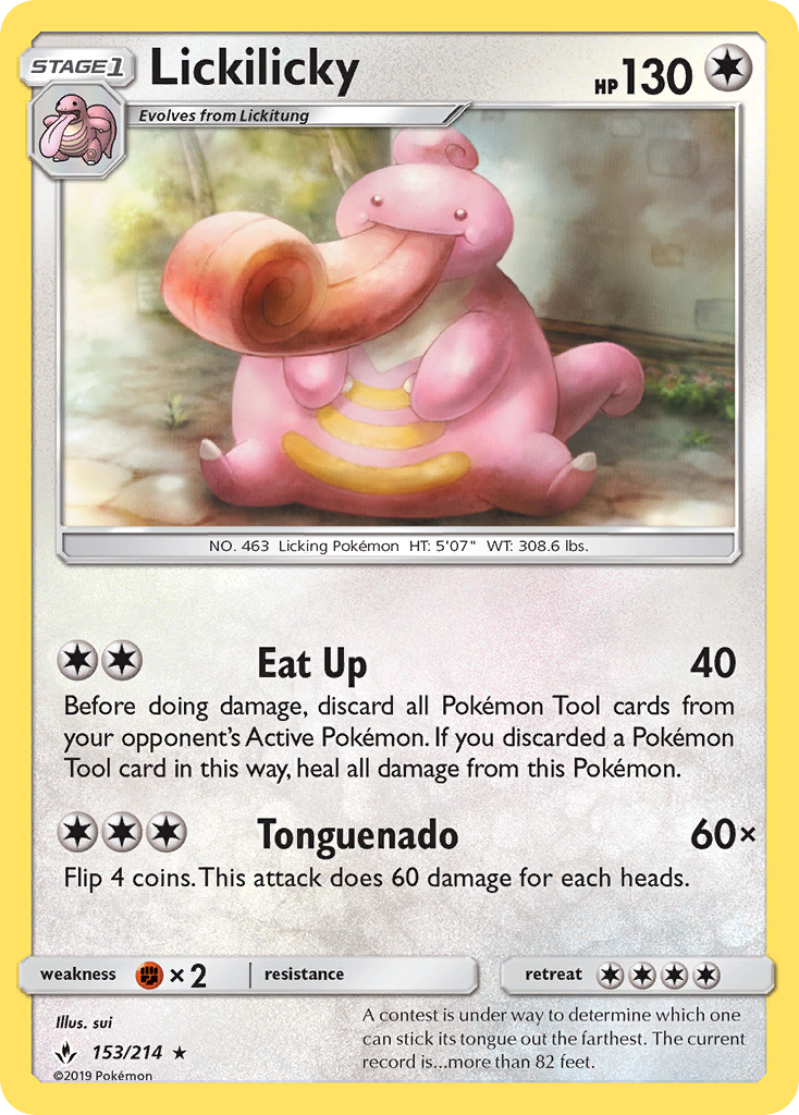 Lickilicky (153/214) [Sun & Moon: Unbroken Bonds] | Jomio and Rueliete's Cards and Comics