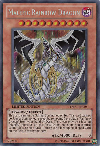 Malefic Rainbow Dragon [YMP1-EN005] Secret Rare | Jomio and Rueliete's Cards and Comics
