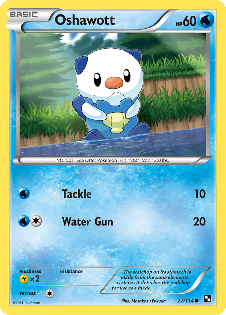 Oshawott (27/114) [Black & White: Base Set] | Jomio and Rueliete's Cards and Comics