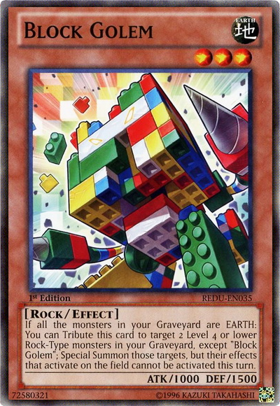 Block Golem [REDU-EN035] Common | Jomio and Rueliete's Cards and Comics