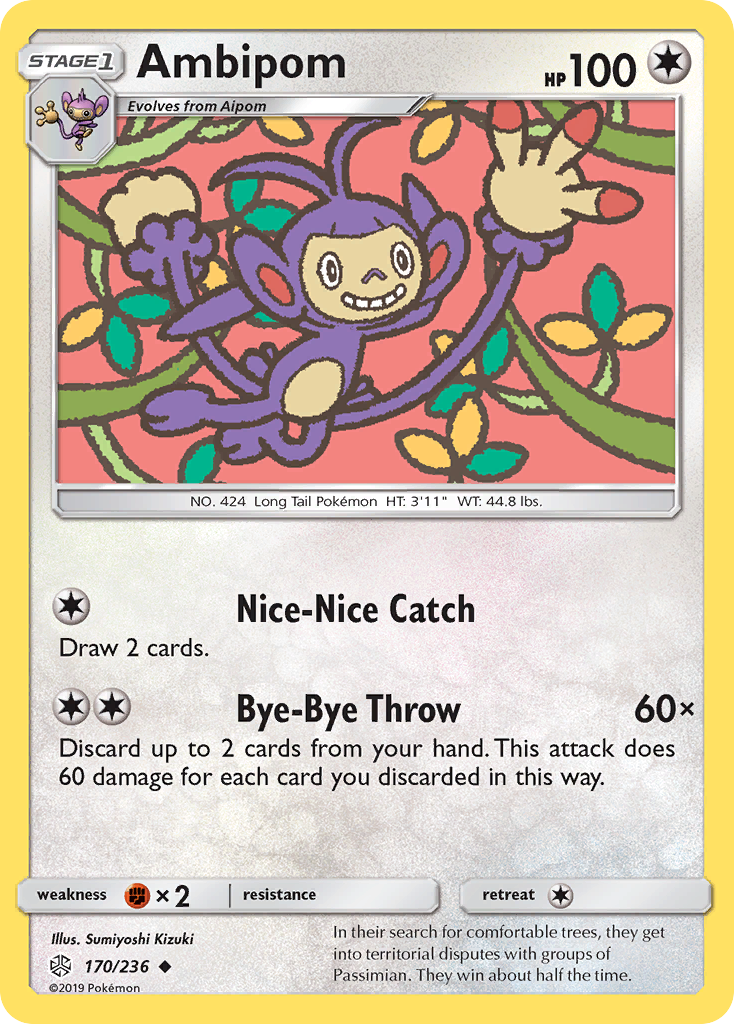 Ambipom (170/236) [Sun & Moon: Cosmic Eclipse] | Jomio and Rueliete's Cards and Comics