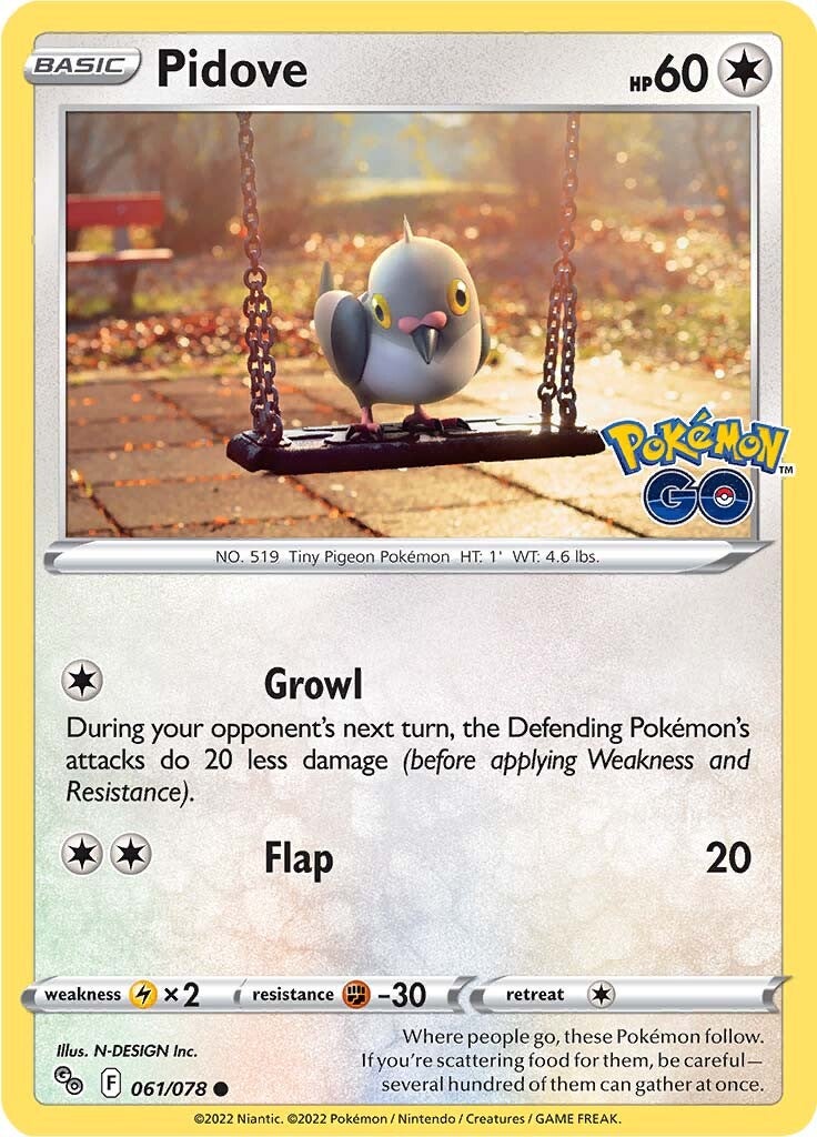 Pidove (061/078) [Pokémon GO] | Jomio and Rueliete's Cards and Comics