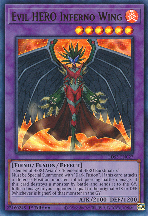 Evil HERO Inferno Wing [LDS3-EN027] Ultra Rare | Jomio and Rueliete's Cards and Comics