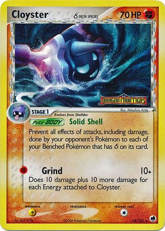 Cloyster (14/101) (Delta Species) (Stamped) [EX: Dragon Frontiers] | Jomio and Rueliete's Cards and Comics