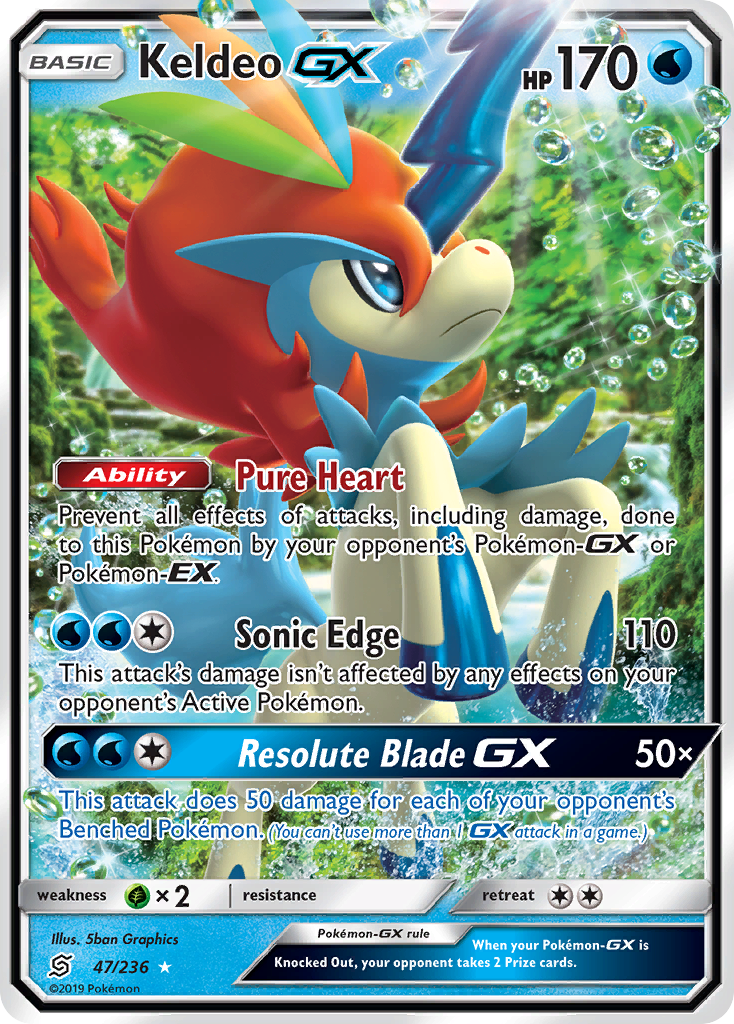Keldeo GX (47/236) [Sun & Moon: Unified Minds] | Jomio and Rueliete's Cards and Comics