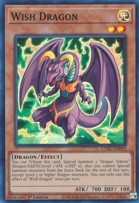 Wish Dragon [CYAC-EN093] Super Rare | Jomio and Rueliete's Cards and Comics