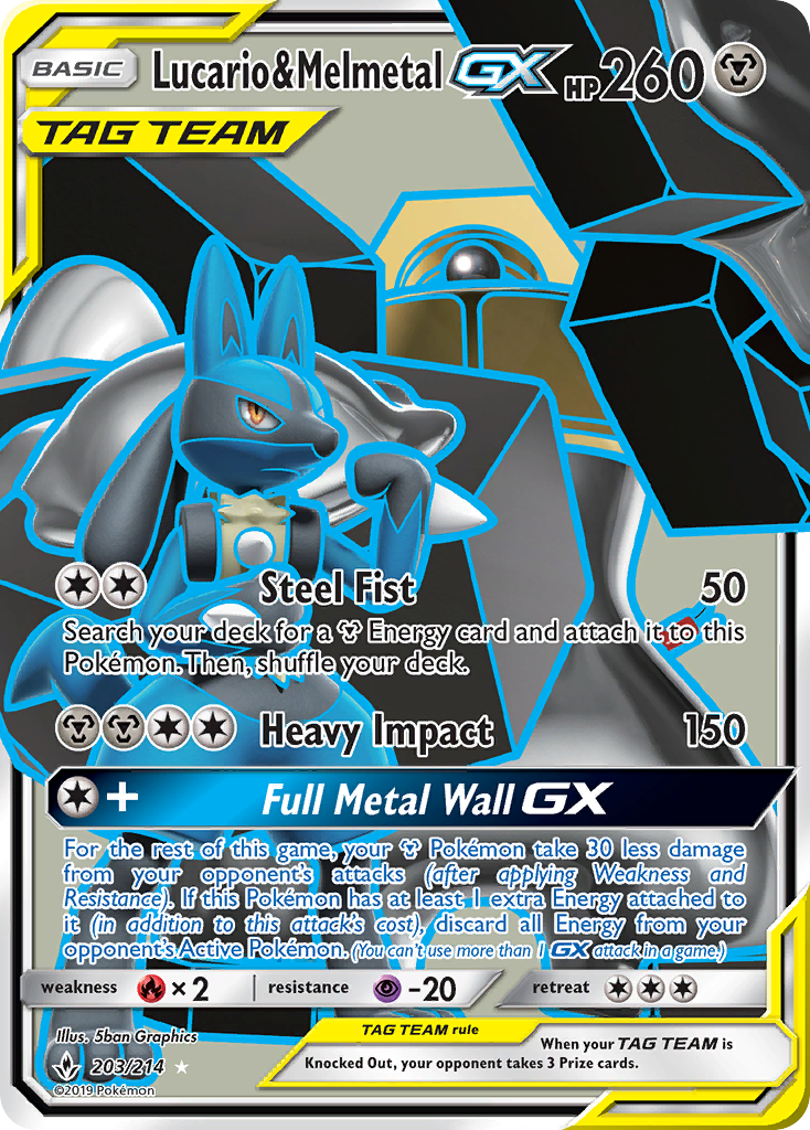 Lucario & Melmetal GX (203/214) [Sun & Moon: Unbroken Bonds] | Jomio and Rueliete's Cards and Comics