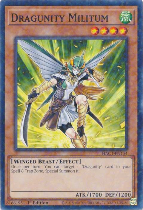 Dragunity Militum (Duel Terminal) [HAC1-EN154] Common | Jomio and Rueliete's Cards and Comics