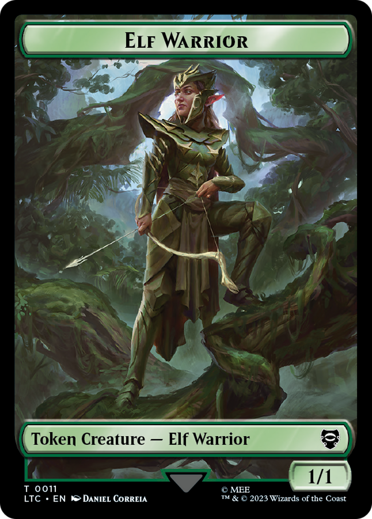 Elf Warrior // Treasure Double Sided Token [The Lord of the Rings: Tales of Middle-Earth Commander Tokens] | Jomio and Rueliete's Cards and Comics