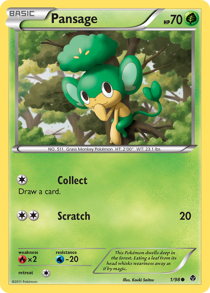 Pansage (1/98) [Black & White: Emerging Powers] | Jomio and Rueliete's Cards and Comics