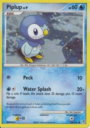 Piplup (93/130) (Cosmos Holo) [Diamond & Pearl: Base Set] | Jomio and Rueliete's Cards and Comics