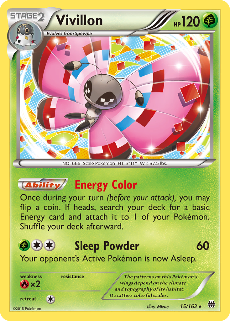 Vivillon (15/162) [XY: BREAKthrough] | Jomio and Rueliete's Cards and Comics