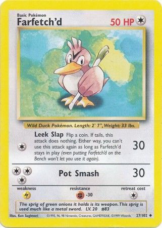 Farfetch'd (27/102) [Base Set Unlimited] | Jomio and Rueliete's Cards and Comics