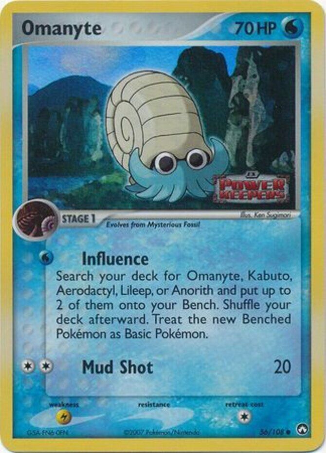 Omanyte (56/108) (Stamped) [EX: Power Keepers] | Jomio and Rueliete's Cards and Comics