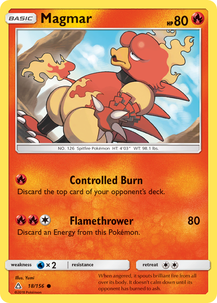 Magmar (18/156) [Sun & Moon: Ultra Prism] | Jomio and Rueliete's Cards and Comics