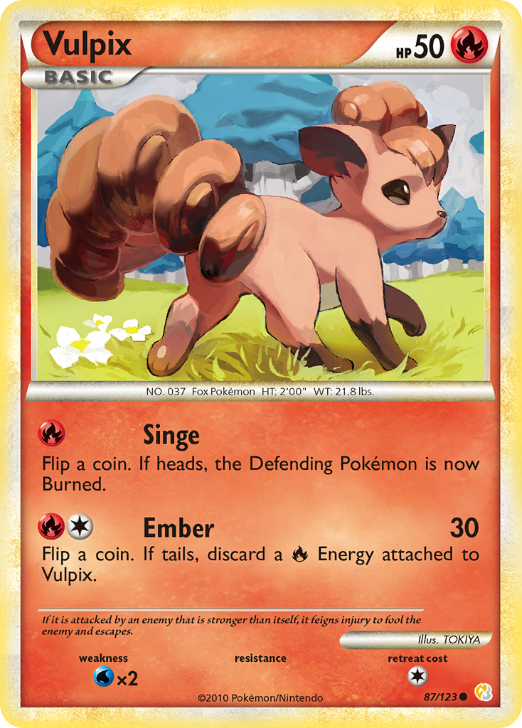 Vulpix (87/123) [HeartGold & SoulSilver: Base Set] | Jomio and Rueliete's Cards and Comics