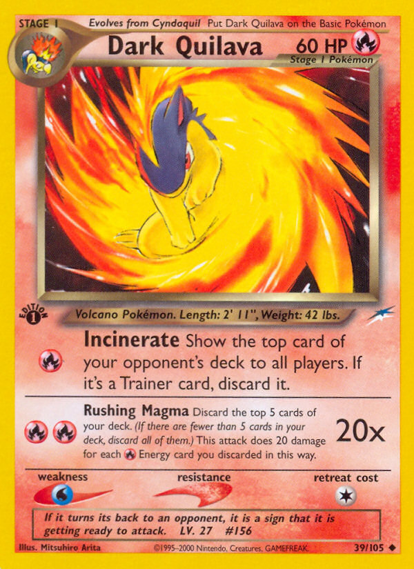 Dark Quilava (39/105) [Neo Destiny 1st Edition] | Jomio and Rueliete's Cards and Comics