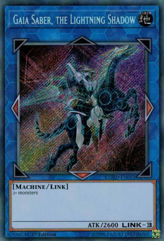 Gaia Saber, the Lightning Shadow [COTD-EN051] Secret Rare | Jomio and Rueliete's Cards and Comics