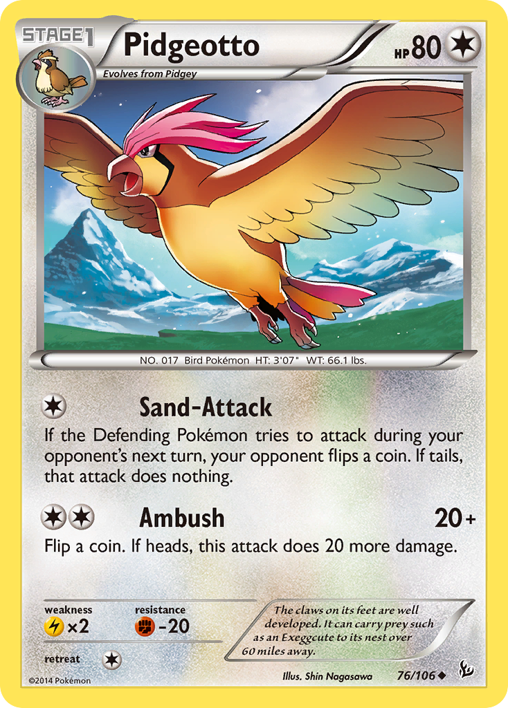 Pidgeotto (76/106) [XY: Flashfire] | Jomio and Rueliete's Cards and Comics