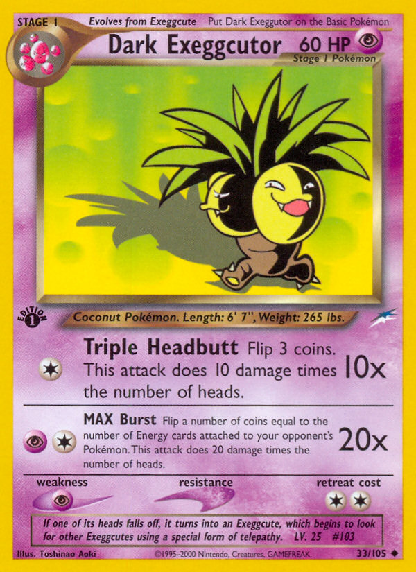 Dark Exeggutor (33/105) [Neo Destiny 1st Edition] | Jomio and Rueliete's Cards and Comics