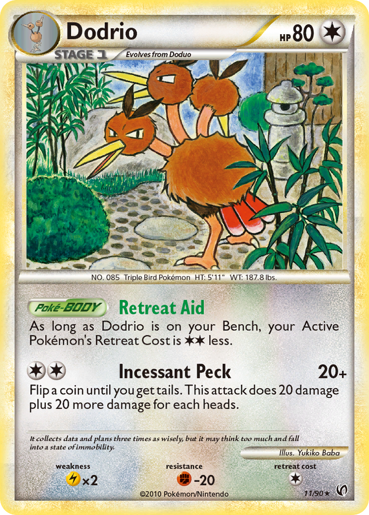 Dodrio (11/90) [HeartGold & SoulSilver: Undaunted] | Jomio and Rueliete's Cards and Comics
