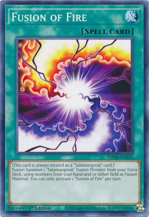 Fusion of Fire [MP20-EN025] Common | Jomio and Rueliete's Cards and Comics