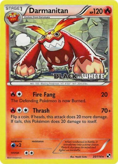Darmanitan (25/114) (Prerelease Promo) [Black & White: Black Star Promos] | Jomio and Rueliete's Cards and Comics