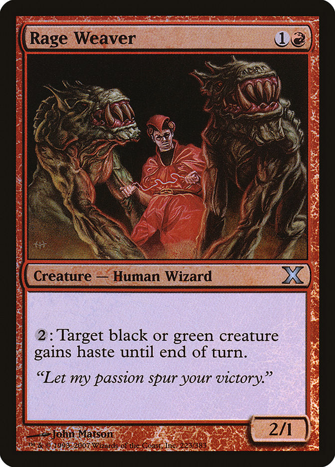 Rage Weaver (Premium Foil) [Tenth Edition] | Jomio and Rueliete's Cards and Comics