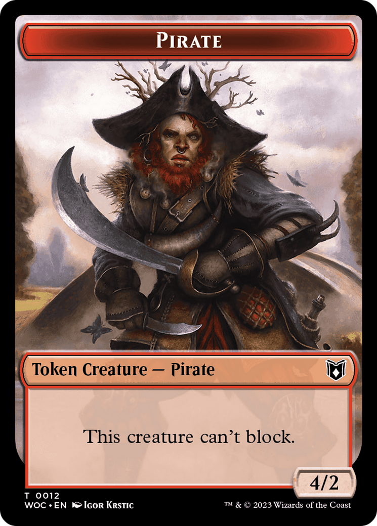 Pirate // Human Soldier Double-Sided Token [Wilds of Eldraine Commander Tokens] | Jomio and Rueliete's Cards and Comics
