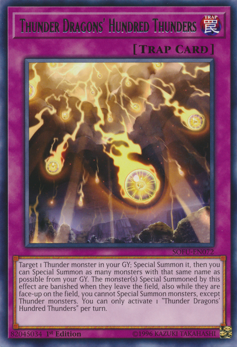 Thunder Dragons' Hundred Thunders [SOFU-EN072] Rare | Jomio and Rueliete's Cards and Comics