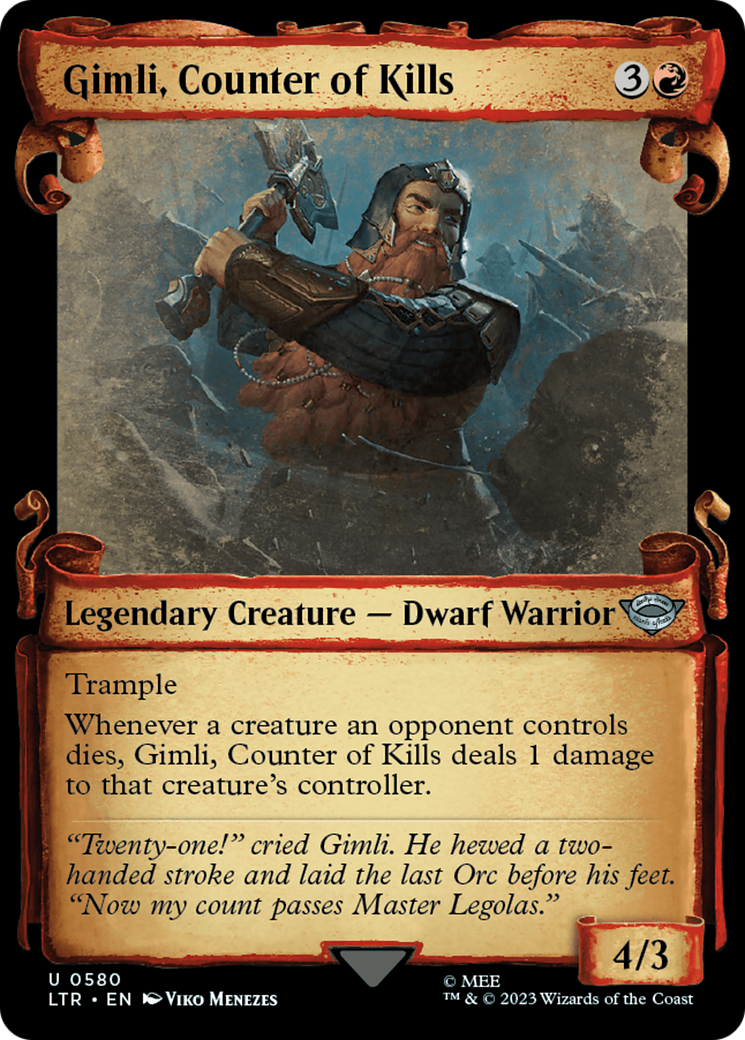 Gimli, Counter of Kills [The Lord of the Rings: Tales of Middle-Earth Showcase Scrolls] | Jomio and Rueliete's Cards and Comics