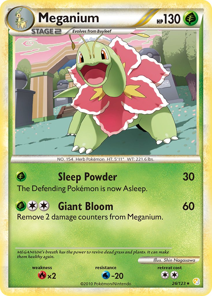 Meganium (26/123) (Theme Deck Exclusive) [HeartGold & SoulSilver: Base Set] | Jomio and Rueliete's Cards and Comics