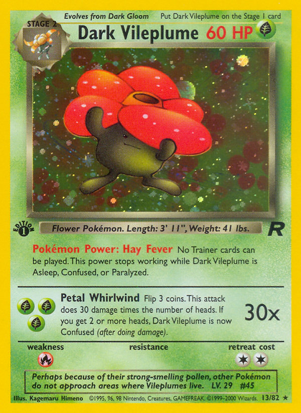 Dark Vileplume (13/82) [Team Rocket 1st Edition] | Jomio and Rueliete's Cards and Comics