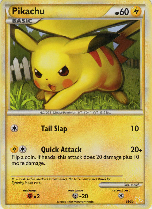 Pikachu (16/30) [HeartGold & SoulSilver: Trainer Kit - Raichu] | Jomio and Rueliete's Cards and Comics