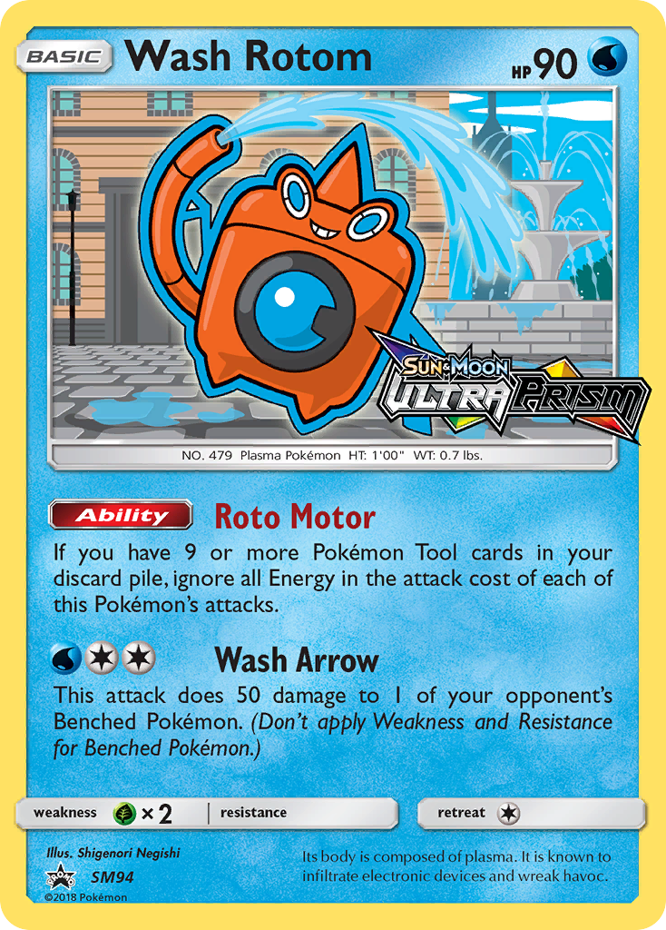 Wash Rotom (SM94) [Sun & Moon: Black Star Promos] | Jomio and Rueliete's Cards and Comics
