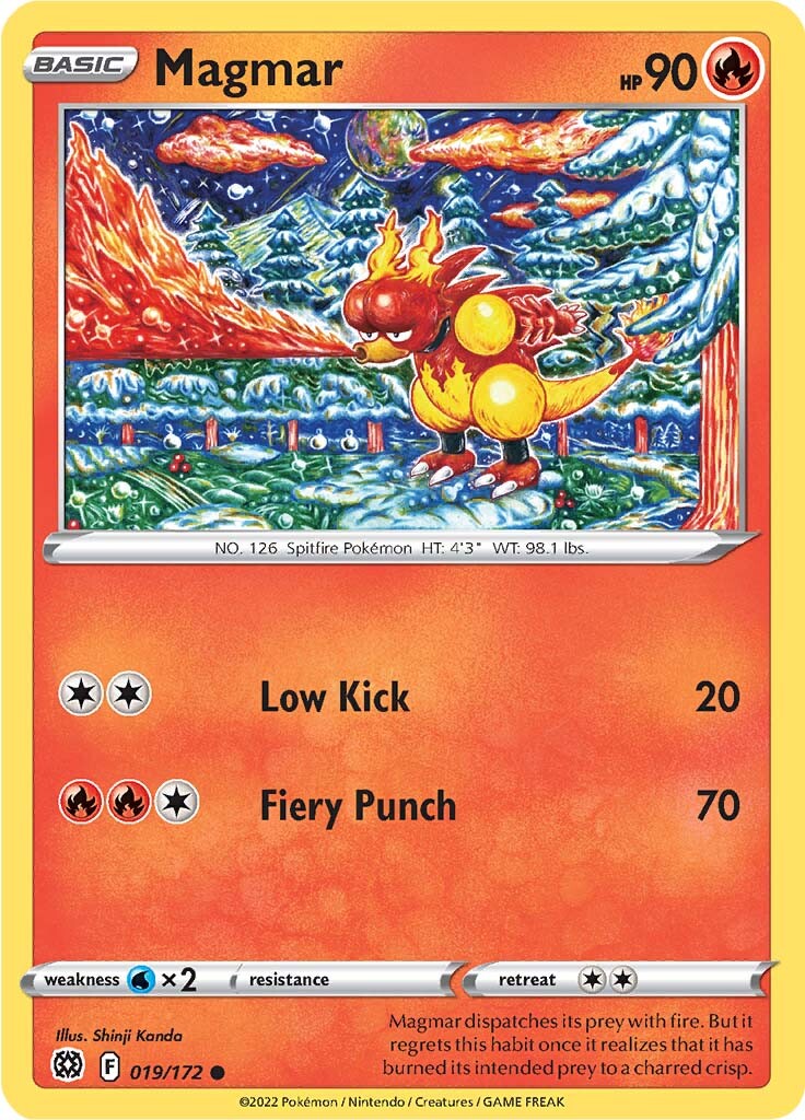 Magmar (019/172) [Sword & Shield: Brilliant Stars] | Jomio and Rueliete's Cards and Comics