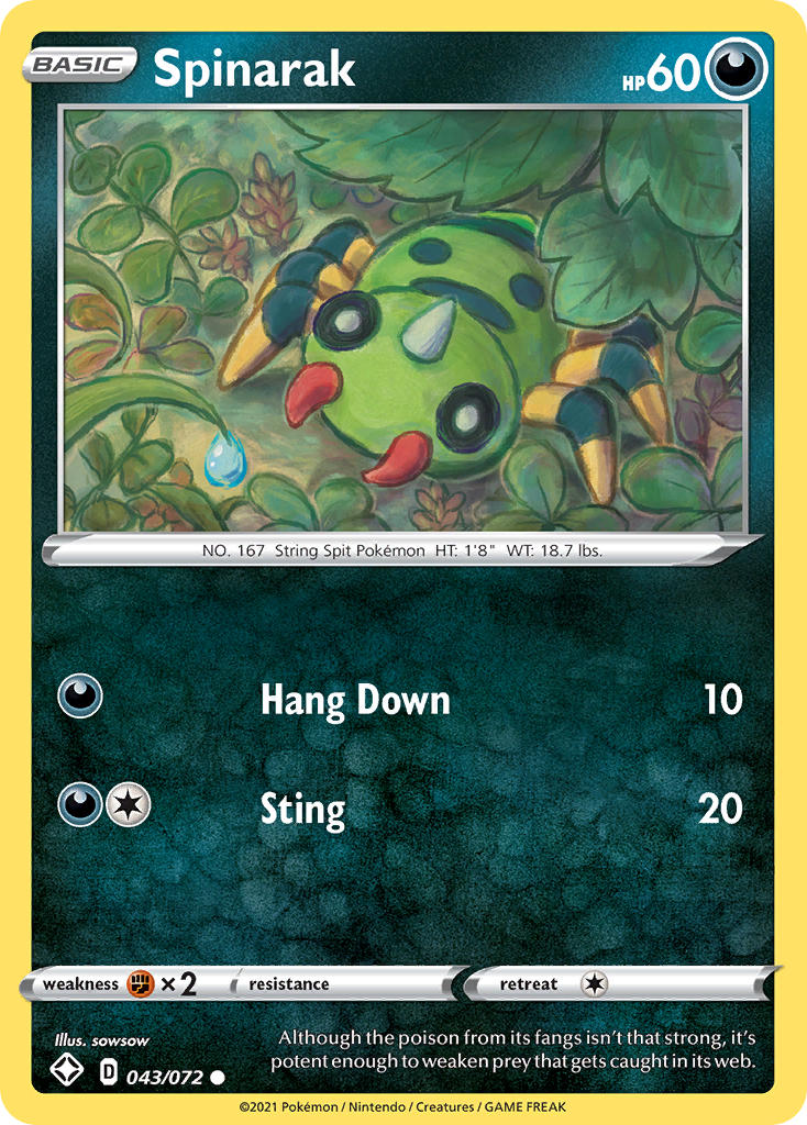 Spinarak (043/072) [Sword & Shield: Shining Fates] | Jomio and Rueliete's Cards and Comics