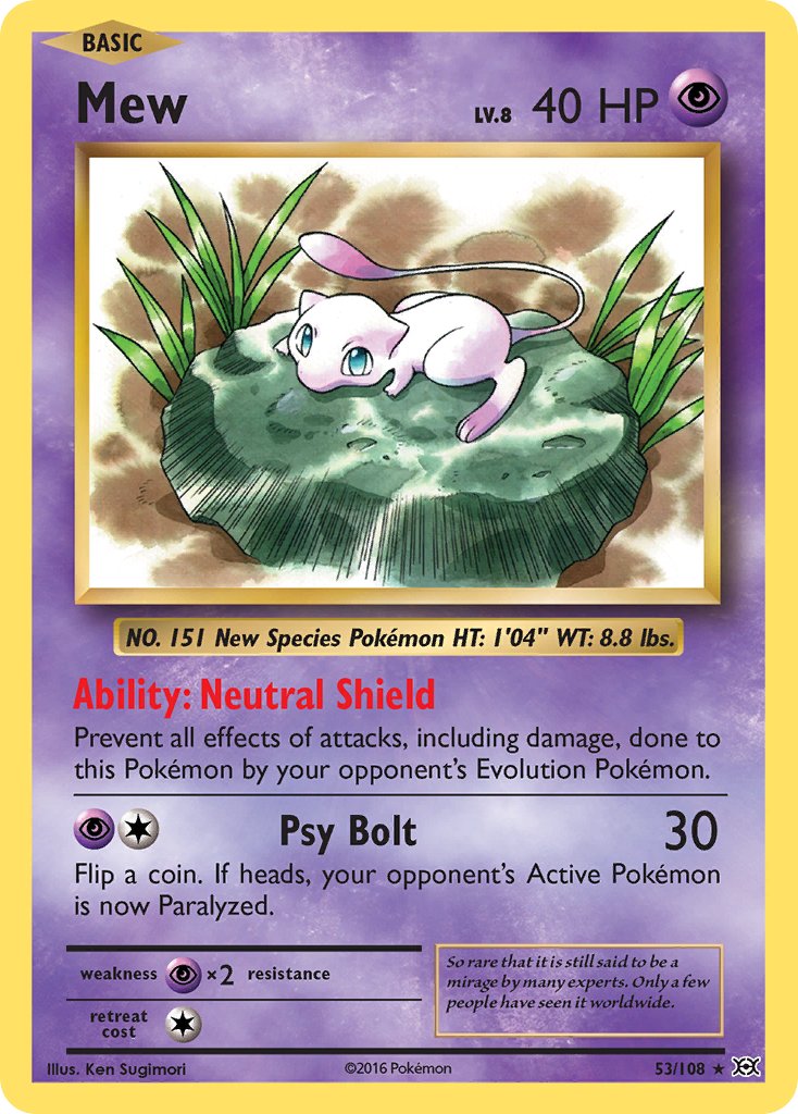 Mew (53/108) (Theme Deck Exclusive) [XY: Evolutions] | Jomio and Rueliete's Cards and Comics