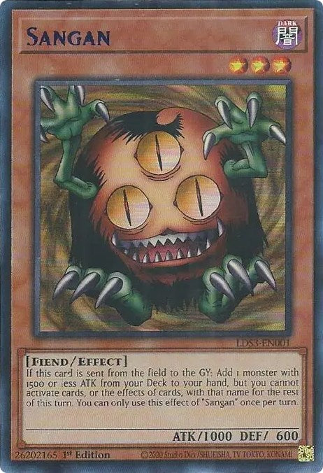 Sangan (Blue) [LDS3-EN001] Ultra Rare | Jomio and Rueliete's Cards and Comics