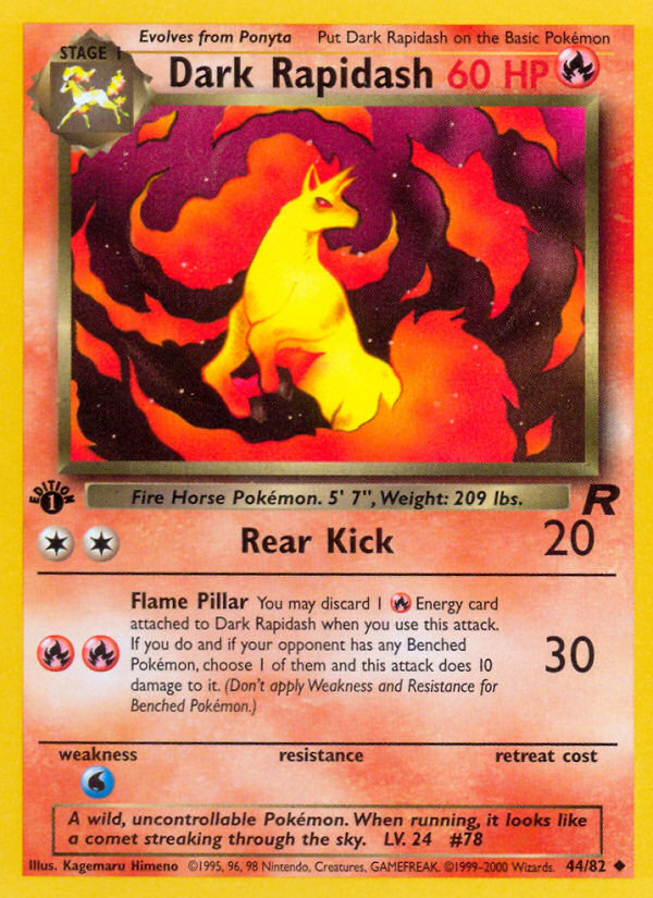 Dark Rapidash (44/82) [Team Rocket 1st Edition] | Jomio and Rueliete's Cards and Comics
