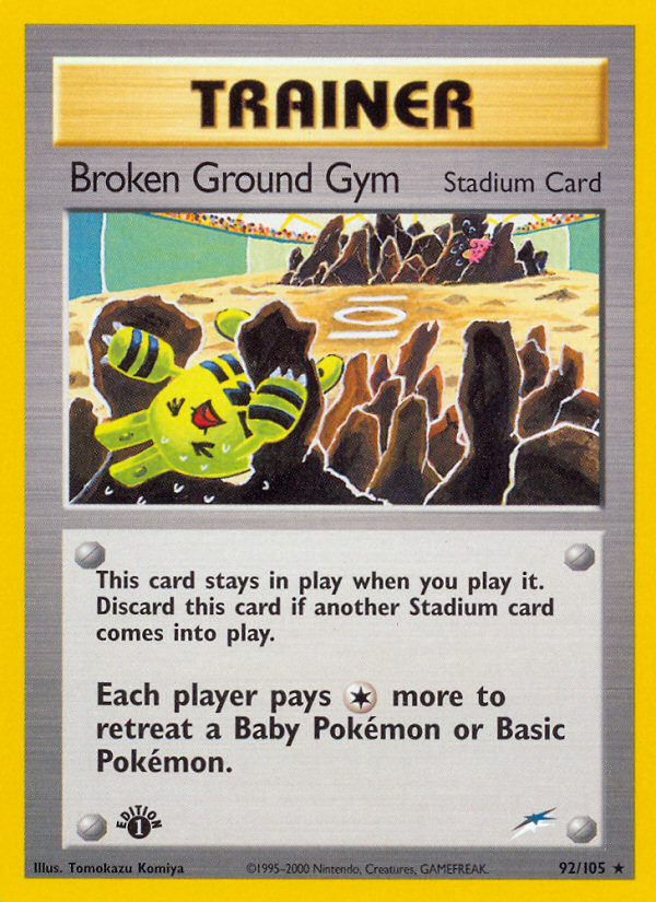 Broken Ground Gym (92/105) [Neo Destiny 1st Edition] | Jomio and Rueliete's Cards and Comics