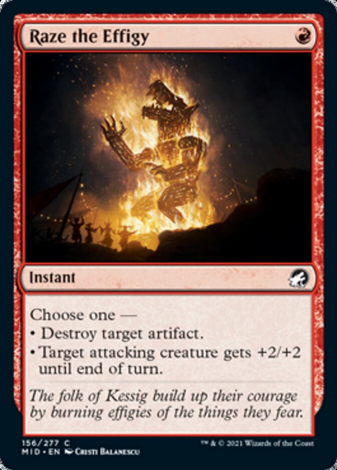 Raze the Effigy [Innistrad: Midnight Hunt] | Jomio and Rueliete's Cards and Comics