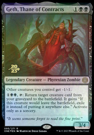Geth, Thane of Contracts [Phyrexia: All Will Be One Prerelease Promos] | Jomio and Rueliete's Cards and Comics