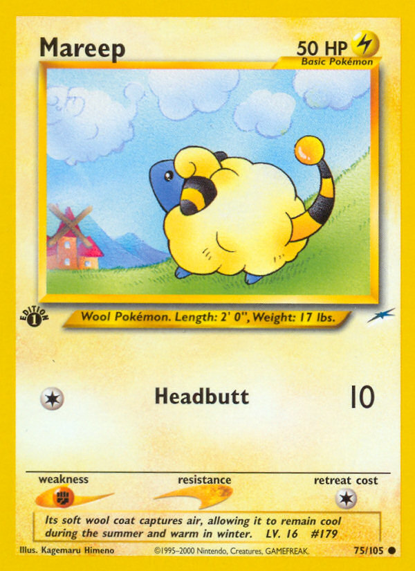 Mareep (75/105) [Neo Destiny 1st Edition] | Jomio and Rueliete's Cards and Comics